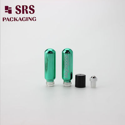 comprar Amostra de perfume Rolo verde metálico em garrafa 4 ml com bola de rolos de aço com tampa preta Fabricação em linha