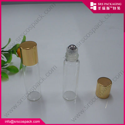 comprar Frasco de vidro mini roll-on de 1/6oz 5ml para óleo essencial, bola de metal para perfume e fragrância Fabricação em linha