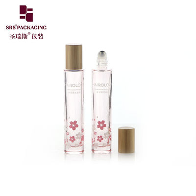 comprar Botão de vidro de rolos moldeado de fundo grosso embalagem de perfume 15ml com tampa de bambu Fabricação em linha