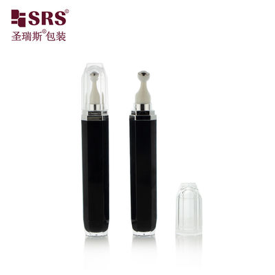 comprar L002-15/20ML Frasco Roll-on para Olhos Acrílico Preto Formato Octogonal Com Bola de Aço Fabricação em linha