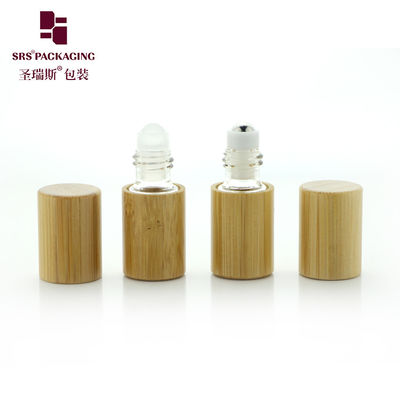 comprar Frasco roll-on cosmético vazio de bambu BG-2ML com esfera de metal de aço inoxidável para embalagem de óleo de perfume mini Fabricação em linha