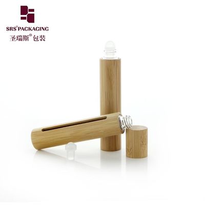 comprar BG(G)-10ML garrafa de rolos de bambu vazia madeira real material de bambu para óleo essencial com bola aplicadora de vidro da janela Fabricação em linha
