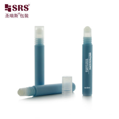comprar Recipiente de tubo azul fosco brilhante de fábrica RPPH-8ML com aplicador de esfera de rolo de plástico para embalagem de gel calmante Fabricação em linha
