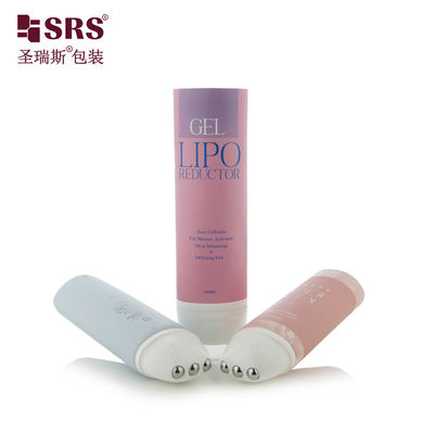 comprar Tubo de aplicação de bola de rolos de aço PE 3 de forma oval D50mm para soro de gel de massagem Fabricação em linha