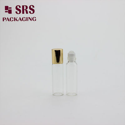 comprar Frasco de esfera de vidro de cor transparente SRS 5ml com tampa de alumínio dourada Fabricação em linha