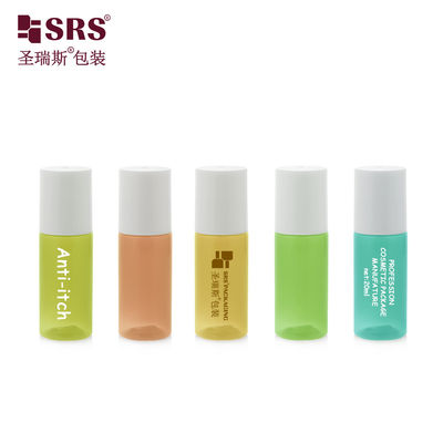 comprar Frasco roll-on cosmético PET âmbar de 18-15ml e 20ml com tampa branca Fabricação em linha