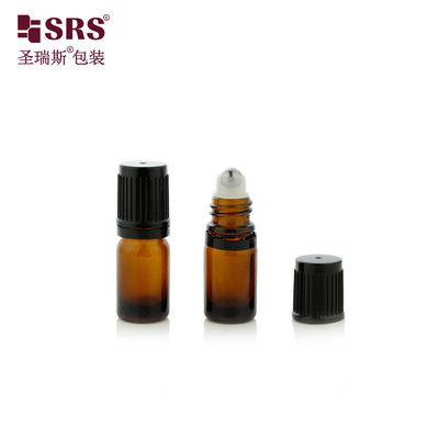 comprar Frasco de vidro âmbar azul-esverdeado com ombro redondo de 5ml BLPF com tampa inviolável e esfera de vidro para óleo Fabricação em linha