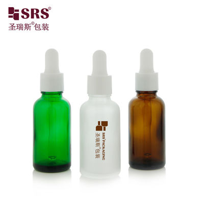 comprar Garrafas de vidro de gotas vazias de óleo perfumado com tampa de parafuso de borracha brilhante Fabricação em linha