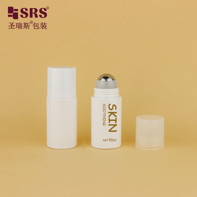 comprar Frasco aplicador com esfera roll-on de plástico PET branco vazio PCR Aço PET30-60ML Fabricação em linha