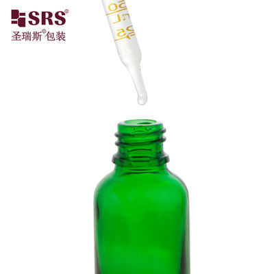 comprar D002-50 ml Garrafa de vidro verde líquido à prova de vazamento para óleo essencial Fabricação em linha