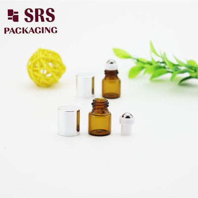 comprar SRS 1 ml de vidro em mini rolos de âmbar vazio em frasco com tampa de alumínio prateado Fabricação em linha
