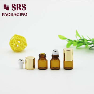 comprar Frasco de esfera de vidro âmbar vazio SRS de 1 ml com tampa de alumínio dourada Fabricação em linha