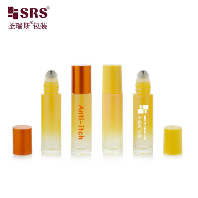 comprar Frasco de rolo de vidro moldado BLPM-10ml com cor amarela gradiente fosca Personalização Amostra grátis com esfera de aço para perfume de aroma Fabricação em linha