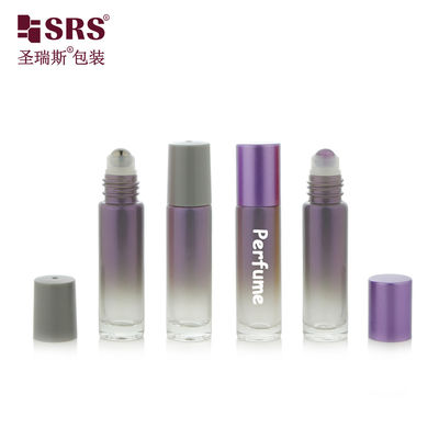 comprar BLPM-10ml Forma redonda Vazio Gradiente Fumo Roxo Cor Custom Color Vial de vidro Botão de Roller Com Bola de Roller de Aço Para Óleo de Perfumes Cosméticos Fabricação em linha