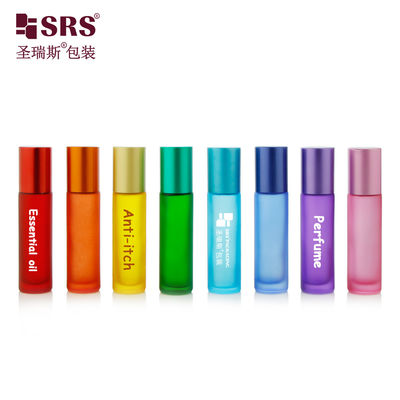 comprar BLPM-10ml Fabricação Cor do Arco-íris Opções de Personalização Superfície Manuseio congelado Botão de vidro em rolos vazios 10ml Com bola de jade Para óleo de perfume anti-coceira Fabricação em linha