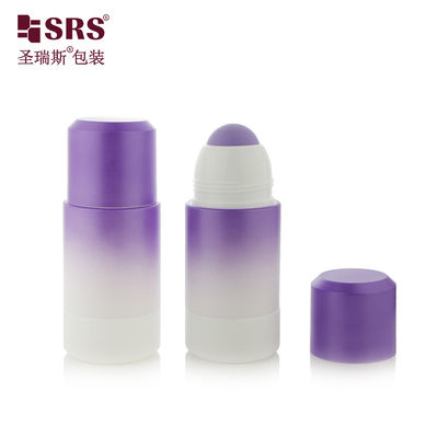 comprar RPPE ((P) -75ML venda direta de fábrica Perfume vazio Marca Branca Púrpura Gradiente Recheado Rolo Em Botela Com Logotipo Impressão com bola de rolo oca púrpura Fabricação em linha