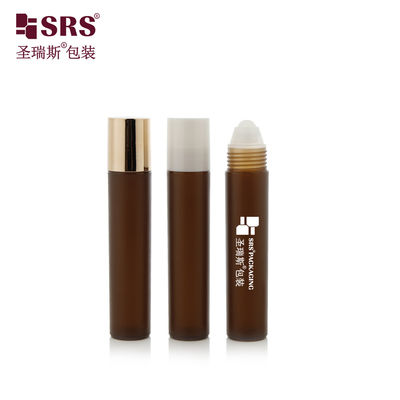 comprar RPP durável P -20ml acabamento congelado fosco café marrom de cor rolo na garrafa com tampa de parafuso de ouro para embalagens de cuidados oculares Fabricação em linha