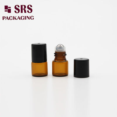 comprar Frasco de esfera de vidro âmbar vazio SRS de 2ml com tampa de plástico preta Fabricação em linha