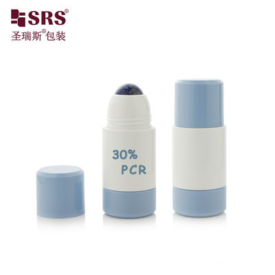 comprar Frasco roll-on de plástico PP recarregável de 50ml com esfera roll-on de pedra preciosa de energia natural para embalagem farmacêutica de massagem Fabricação em linha