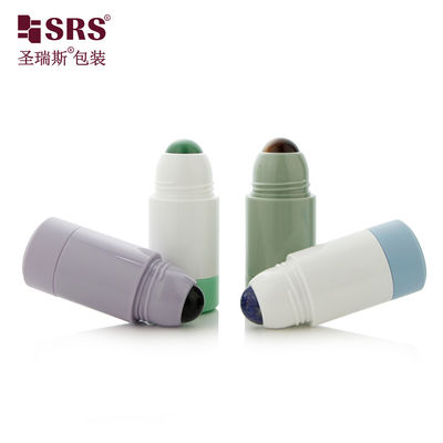comprar Frasco roll-on vazio reutilizável de plástico PP PCR de 50ml com esfera de pedra preciosa para embalagem cosmética e farmacêutica Fabricação em linha