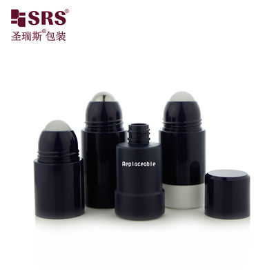 comprar RPPE-50ml Frasco Roll-On Antiperspirante Preto Vazio Recarregável Feito de Material Plástico PP PCR Fabricação em linha