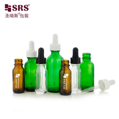 comprar Hot Selling 15ml 30ml 60ml Green Amber Transparent Glass Dropper Bottle Fabricação em linha