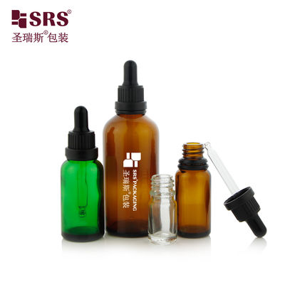 comprar Tampa de cabeça grande à prova de adulteração 5ml 10ml 15ml 20ml 30ml 50ml 100ml Frasco conta-gotas de vidro para cuidados com a pele Fabricação em linha