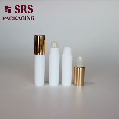 comprar Frasco de rolo de plástico branco cosmético vazio SRS de 5ml com tampa de alumínio dourada Fabricação em linha