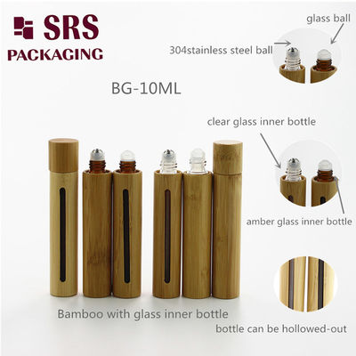 comprar Frasco Roll-On de Vidro para Cosméticos de Bambu Real SRS 8ml 10ml 15ml Fabricação em linha