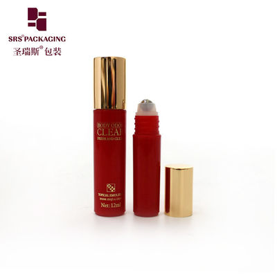comprar Preço por atacado RPA-5ML Frasco Roll-On Vazio Vermelho para Cuidados com os Olhos, Roll-On para Olheiras com Tampa de Rosca Dourada, Venda de Fábrica Fabricação em linha
