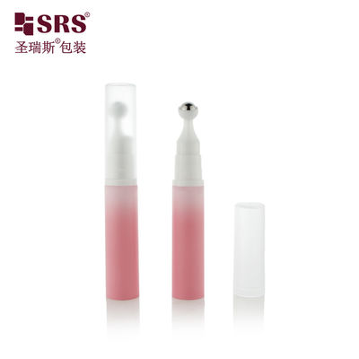 Frascos roll-on de metal de 10ML com esfera rosa Frasco roll-on com bomba airless para embalagem de creme para os olhos e gel para os olhos
