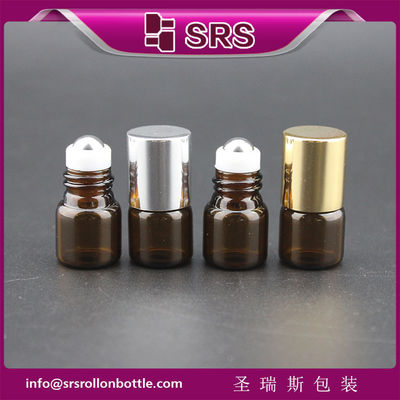 frasco de vidro de rolos do fabricante e rolo de vidro âmbar de 1 ml em caneta para bola de aço