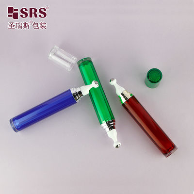 Frasco de cosméticos para creme para os olhos, vazio, acrílico, roll-on, 15ml/20ml, com esfera de aço inoxidável