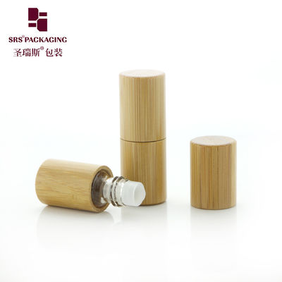 BG-2ML Bamboo Real Natural Roll On Bottle Inner Glass Bottle For Aroma Perfume Oil Glass Roller Ball Applicator