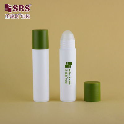 RPP(P)-30ml Frasco Fosco Branco de 1oz em Plástico com Tampa Verde Militar Fosca com Aplicador Roll-on para Cosméticos