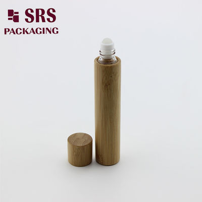 Frasco roll-on de vidro de bambu SRS 15ml para embalagem de óleo essencial
