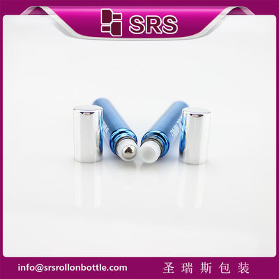 Rolo de vidro de cor azul SRS 10ml em frasco com tampa de alumínio prateado