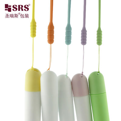 Frasco Roll-On de Plástico Vazio RPPF-20ML PP com Bola Roll-On, Tampa Domo e Alças para Pendurar