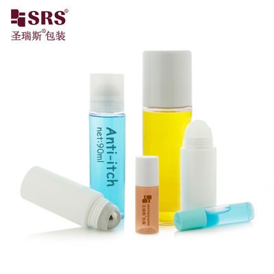 Frasco Roll-on de Plástico com Gel Calmante 15ml 20ml 60ml 90ml 3oz Com Bola de Pedra Preciosa