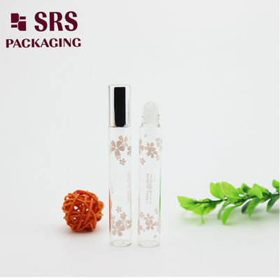 Rolo de vidro de perfume de cor transparente SRS 10ml em frasco com bola de vidro