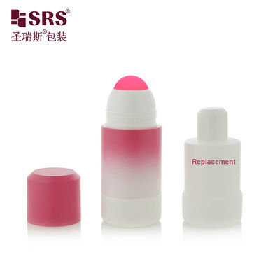 RPPE(P)-Frasco Roll-On Redondo Vazio de 75ml com Tampa de Rosca Gradiente Rosa Colorido para Gel Calmante com Bola de Plástico Rosa