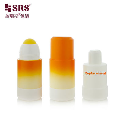Frasco Roll-On Vazio Moldado Fosco Laranja Gradiente Personalizado de 75ML RPPE P para Aplicação de Gel Calmante Muscular Estético
