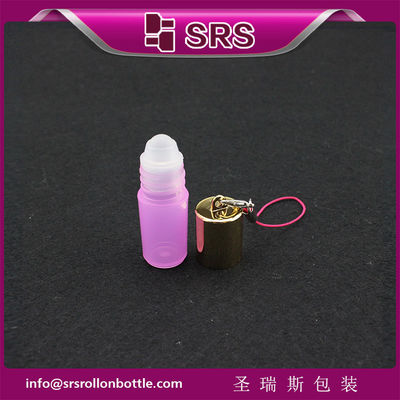 Frasco Roll-On Cosmético Plástico Vazio SRS 3ml Mini Cor Rosa Com Gancho