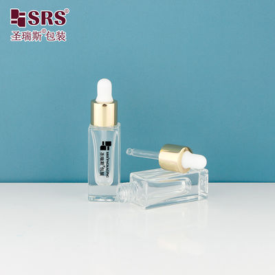 D543-5ml 5ml-10ml Bottle de goteador transparente e vazio Amostra grátis com colarinho de ouro Para compra a granel