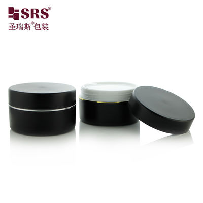 SRSJK-100g Soluções de Embalagem Cosmética Ecológica Cosméticos Masculinos Preto 100g Pote de Creme em Plástico Para Esfoliantes Corporais