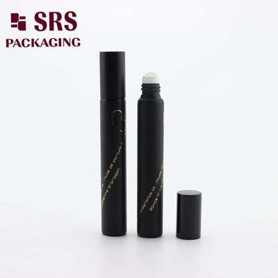 Frasco de bola de rolo de perfume de vidro preto fosco de 10ml cosmético vazio SRS