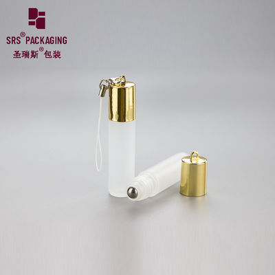 Amostra grátis mini frasco de rolo de perfume branco de plástico vazio cosmético 5ml