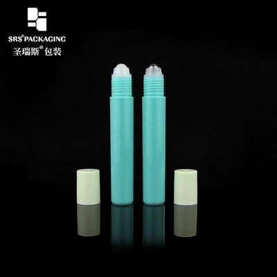 Frasco roll-on de injeção PP colorido de 15ml com esfera de aço para amostras