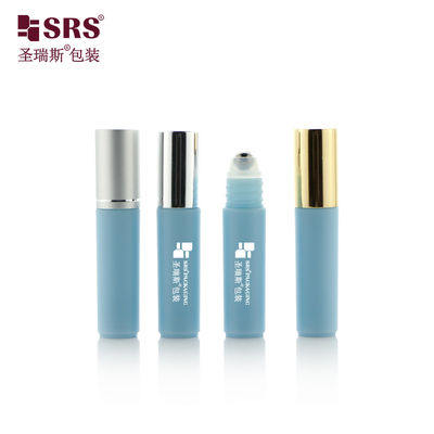 Frasco Roll-on de Plástico Vazio Azul RPA-5ML com Bola Roll-on de Metal com Tampa Prateada