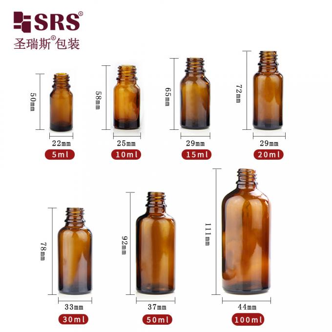 Garrafa de vidro de plástico preto 5ml 10ml 15ml 20ml 30ml 50ml 100ml Para óleo 1